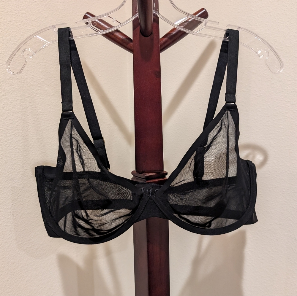 Cuup black sheer bra, size 38E - Picture 6 of 6